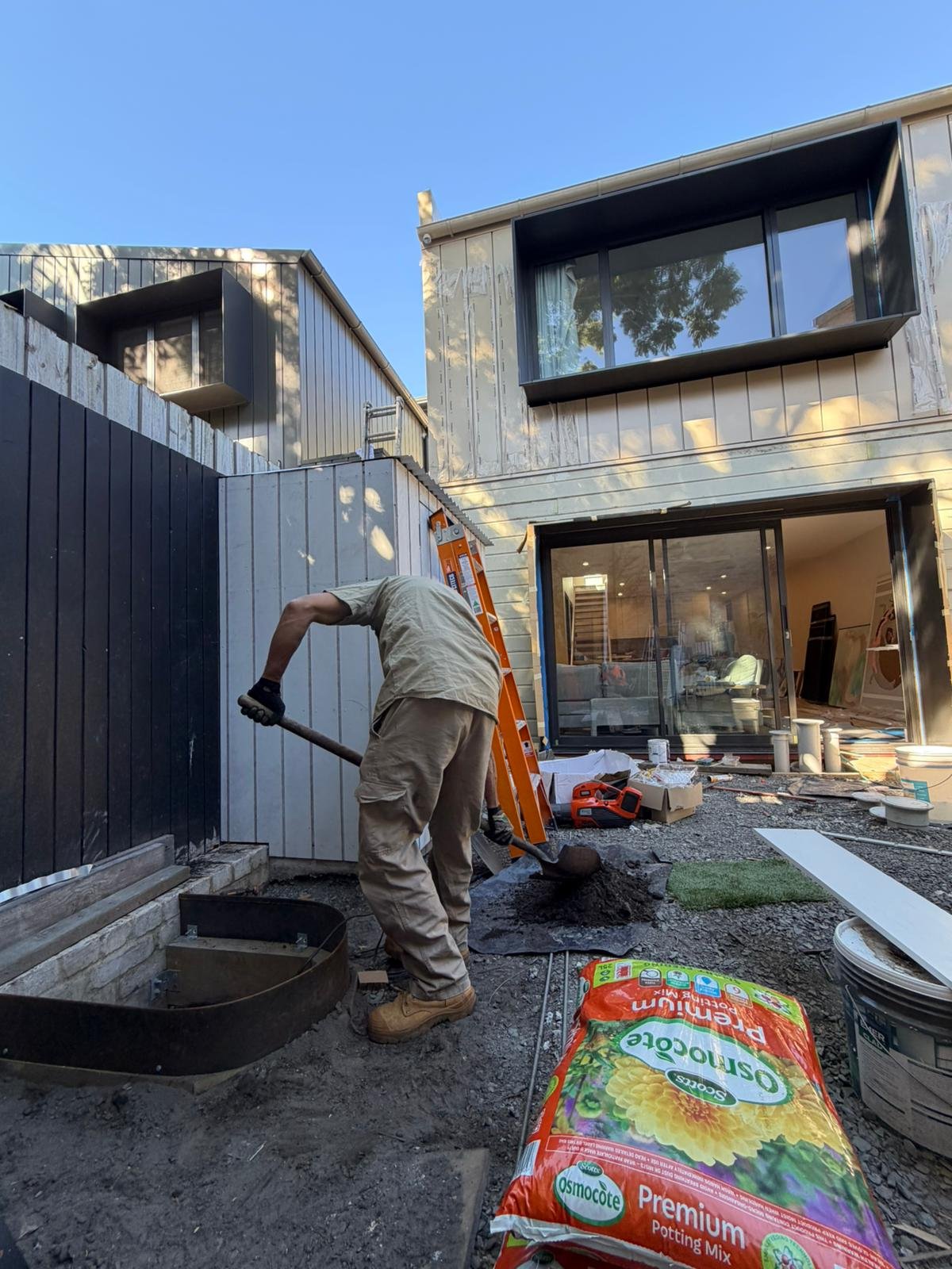 True Roots preparing a rear yard for advanced tree planting in Sydney
